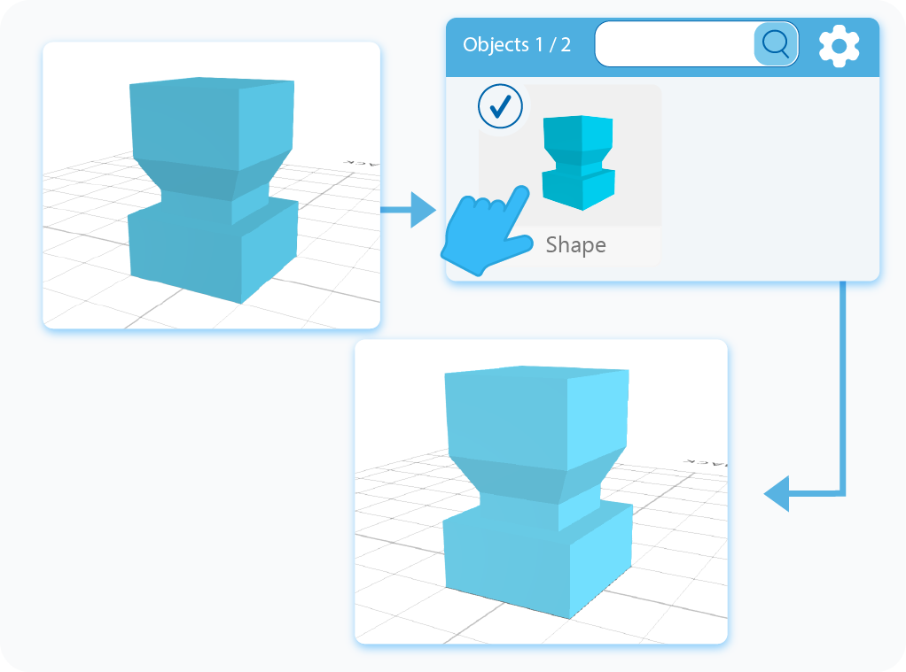 Selecting the object on which we will use the Chamfer tool